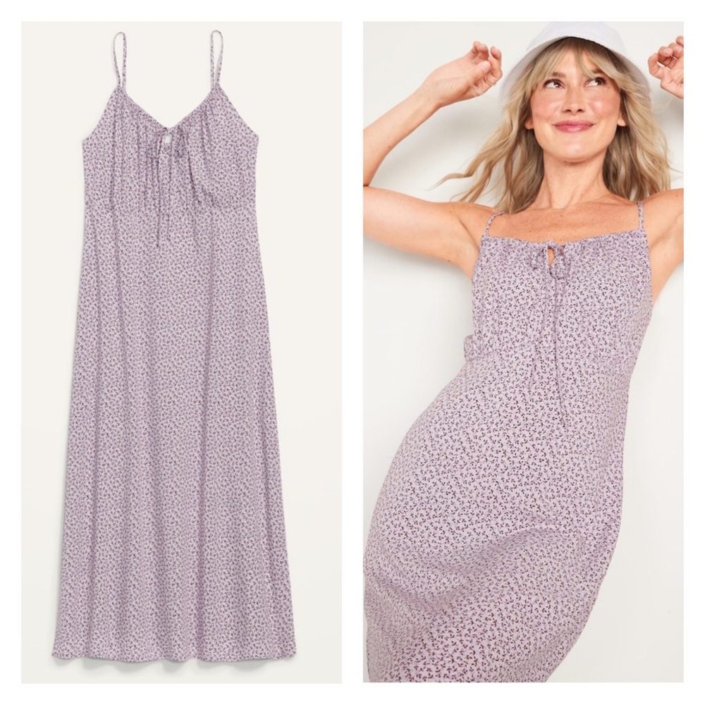 NWT Lavender Floral Cami Maxi Shift Dress by Old Navy - Size M